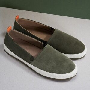 $225 Mulo Mens Suede Espadrille Slip On Sneakers Olive Green Size US 11 EU 44